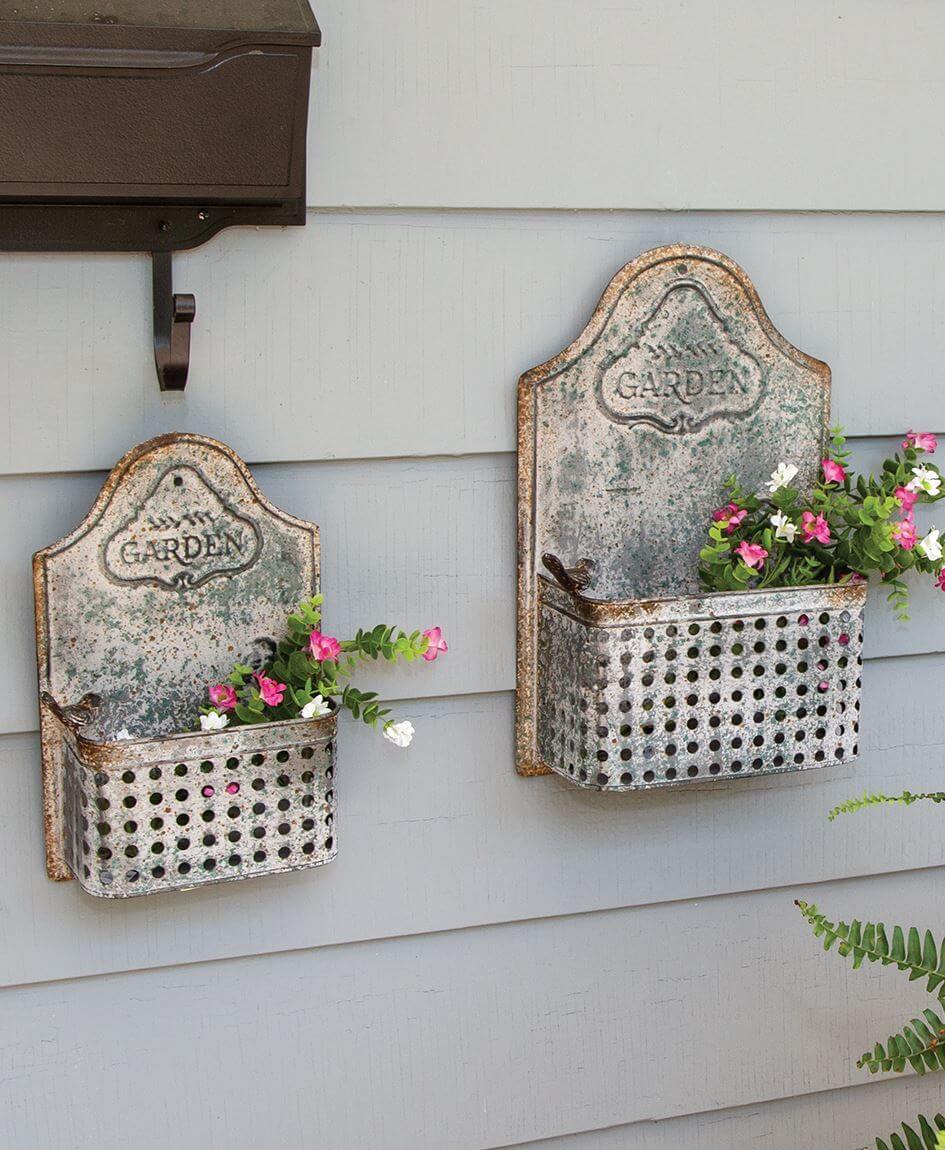 bird hanging planter Rustic Bird Garden Wall Planter