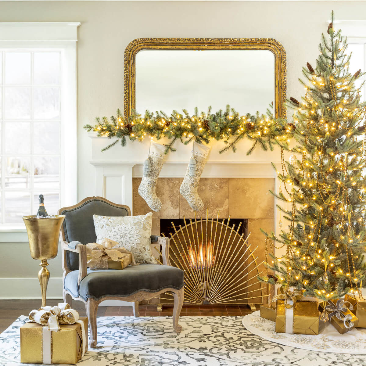 7.5' Blue Spruce Slim Christmas Tree Vintage Crossroads