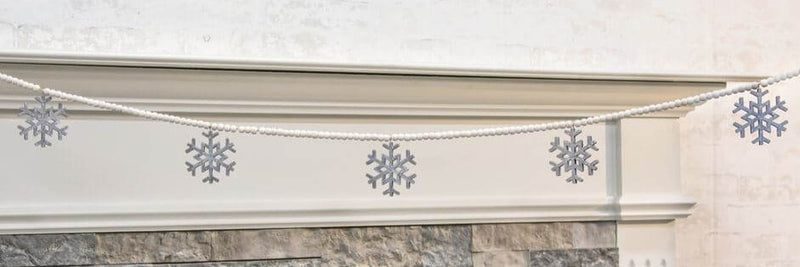 Wooden Snowflake Bead Garland