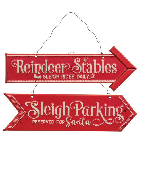 Reindeer Stables Metal Hanging Sign