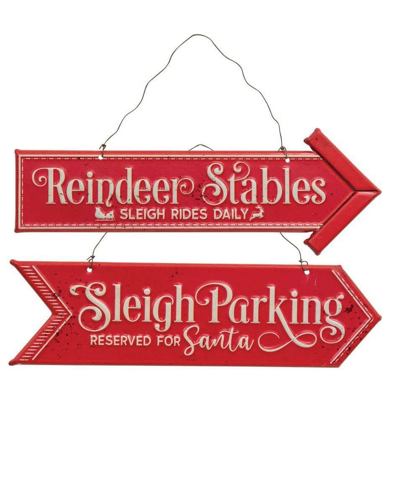 Reindeer Stables Metal Hanging Sign