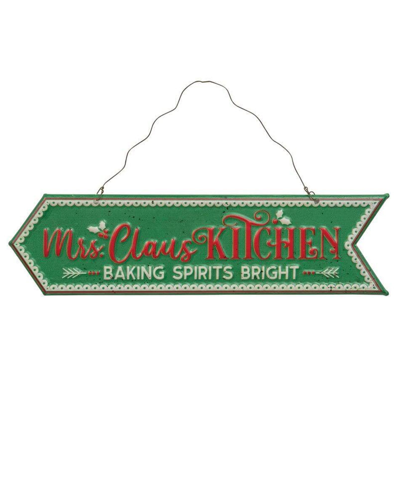 Mrs. Claus Kitchen Metal Hanging Sign