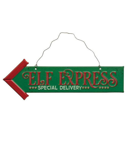 Elf Express Metal Hanging Sign