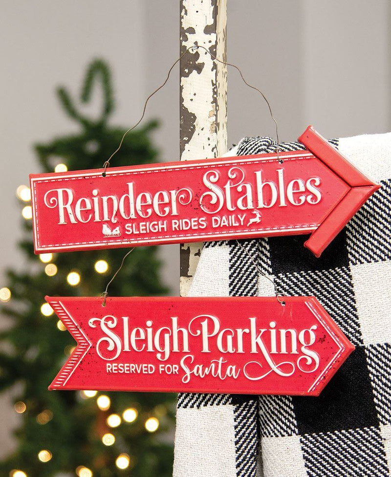 Reindeer Stables Metal Hanging Sign