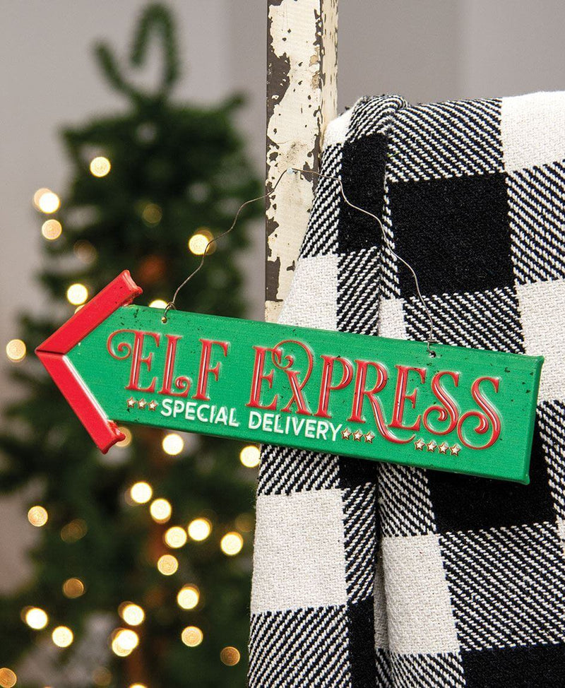Elf Express Metal Hanging Sign
