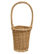Natural Willow Flower Basket w/Handle