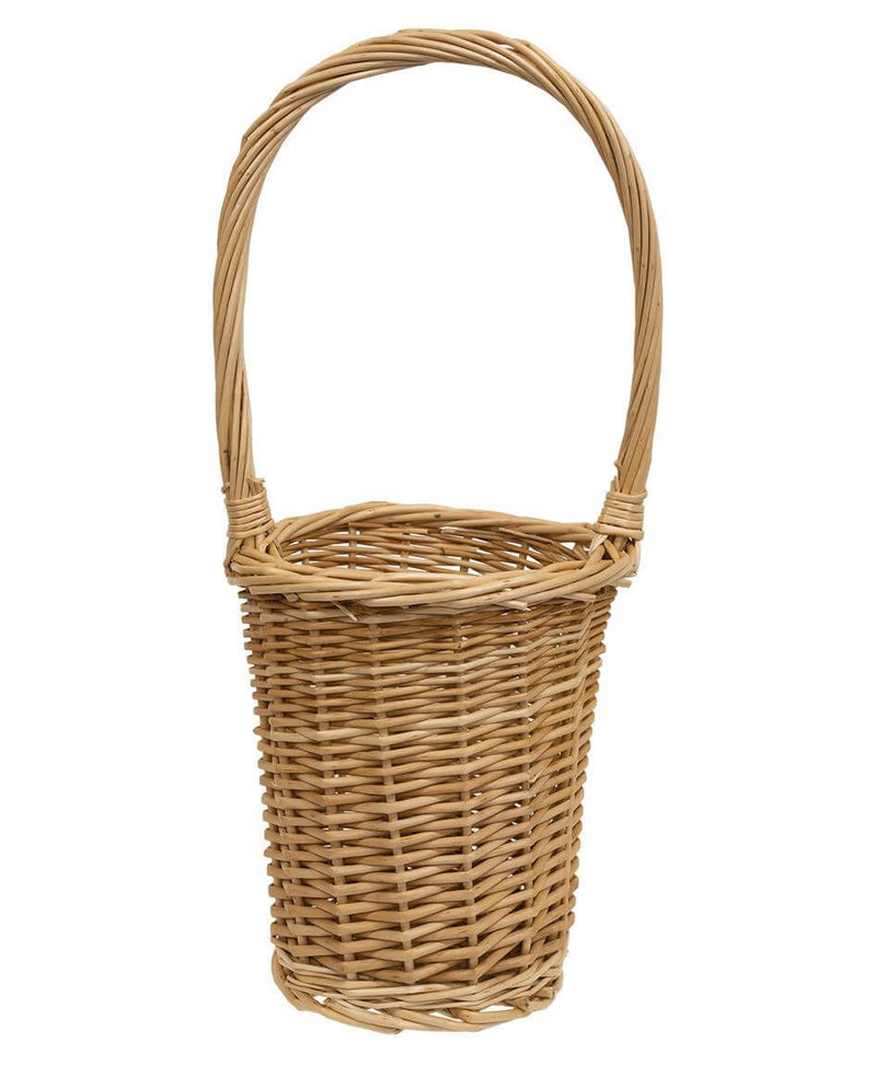Natural Willow Flower Basket w/Handle