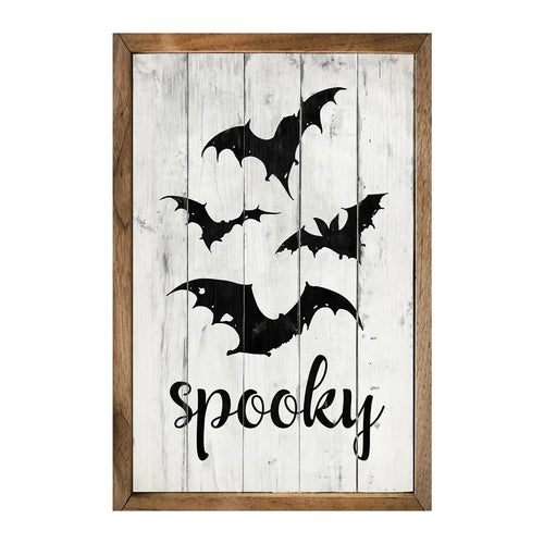 Spooky Bats Wood Framed Print