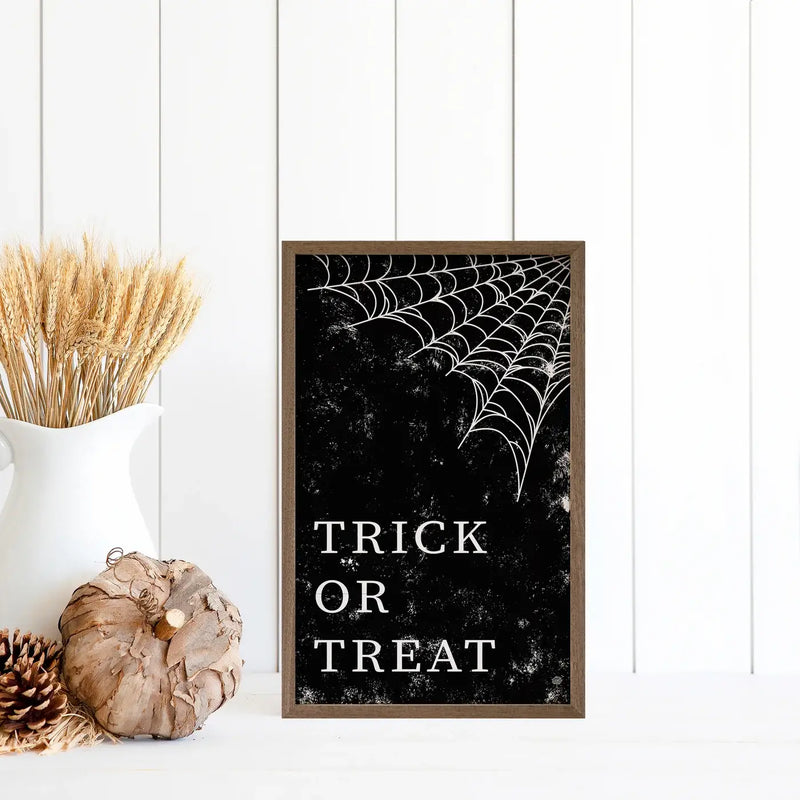 Trick Or Treat Web Wood Framed Print