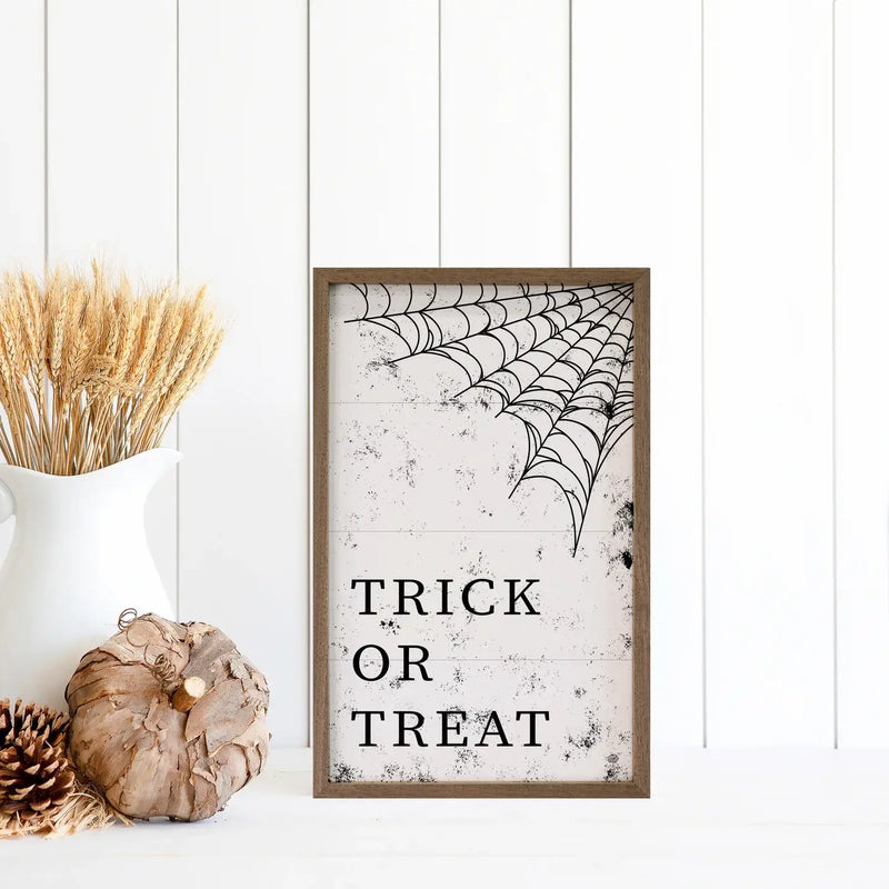 Trick Or Treat Web Wood Framed Print