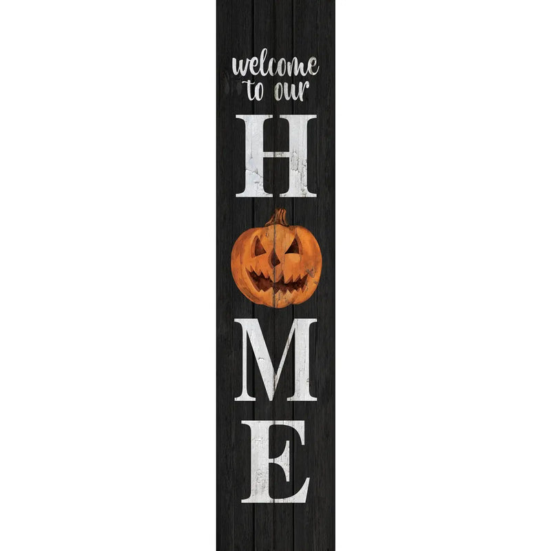 Welcome To Our Home Jack O Lantern Black Leaner