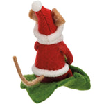 Santa Mouse Sledding Ornament
