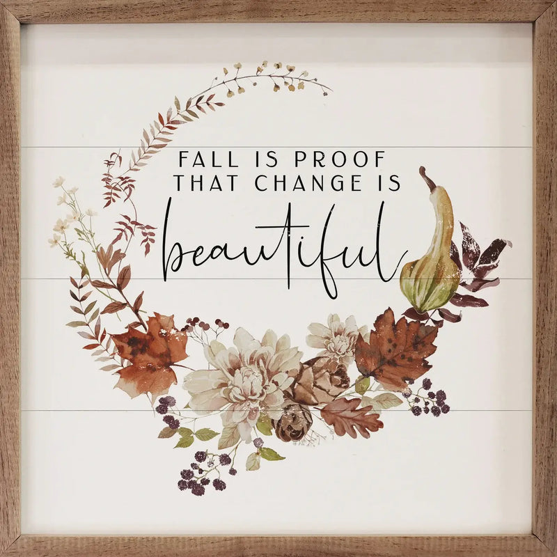 Fall Is Proof Wreath Wood Framed Print