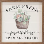 Farm Fresh Pumpkins Basket Wood Framed Print