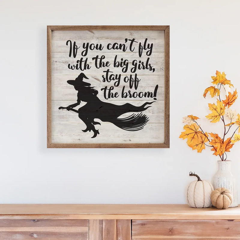 Can't Fly Witch Wood Framed Print