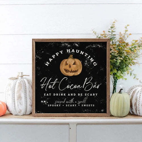 Hot Cocoa Bar Served With A Spell Wood Framed Print