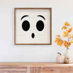 Spooky Ghost Face Wood Framed Print