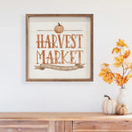 Watercolor Harvest Market Pumpkin Wood Framed Print