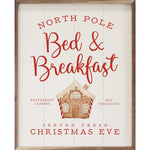 North Pole Bed And Breakfast Gingerbread Wood Framed Print