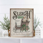Sleigh Rides Santa Claus Lane Wood Framed Print
