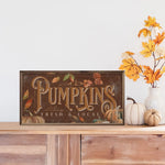 Pumpkins Fresh And Local Leaves Wood Framed Print
