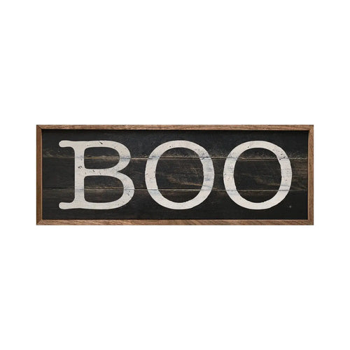 Whitewashed Boo Wood Framed Print