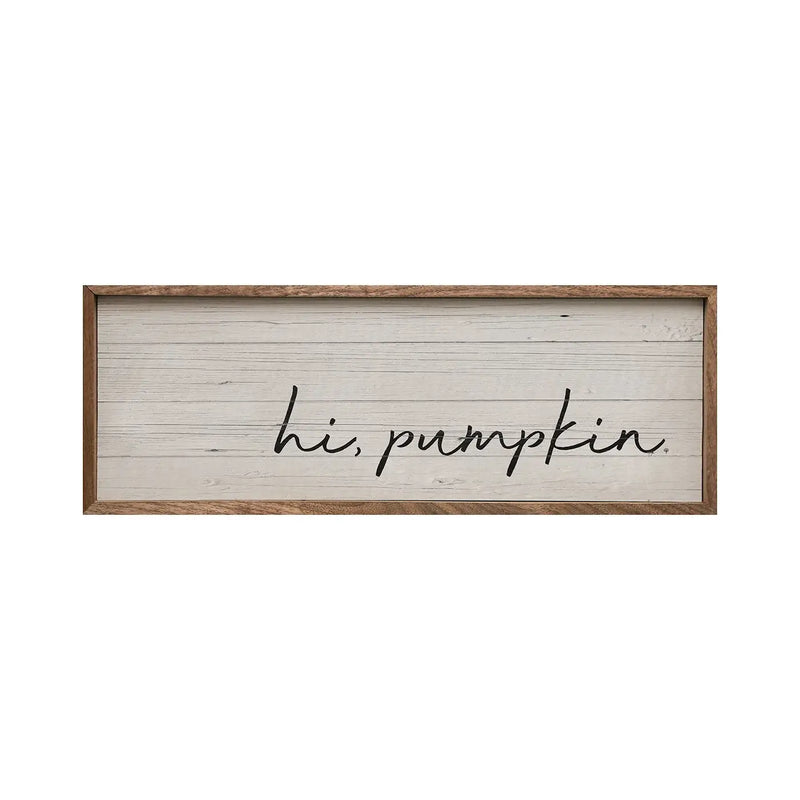 Hi Pumpkin Wood Framed Print