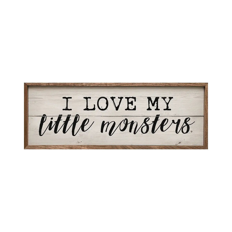 I Love My Little Monsters Wood Framed Print
