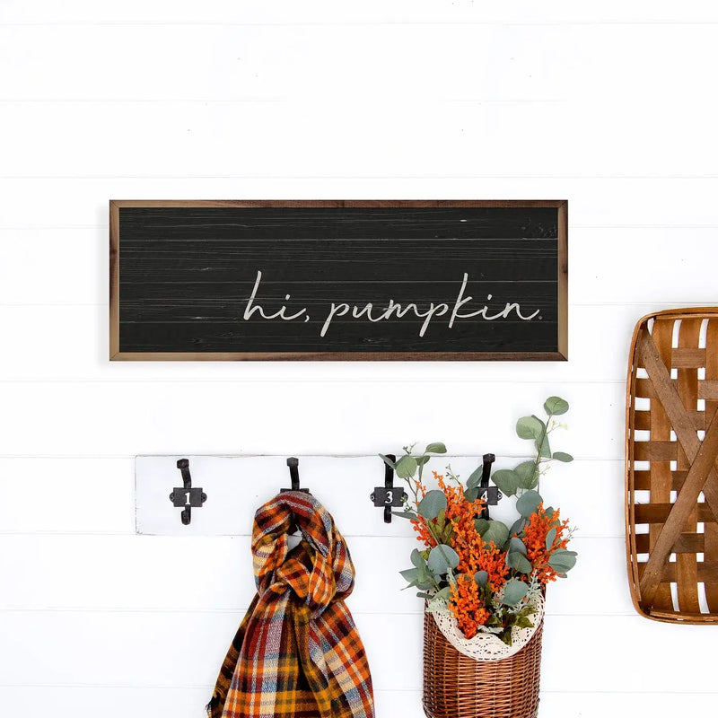 Hi Pumpkin Wood Framed Print