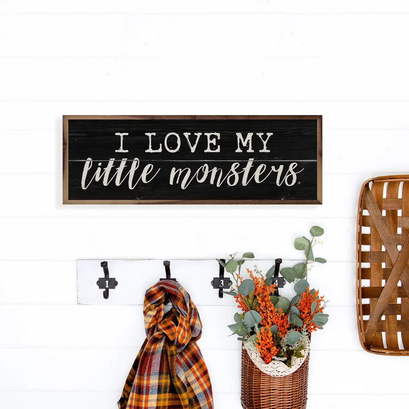 I Love My Little Monsters Wood Framed Print