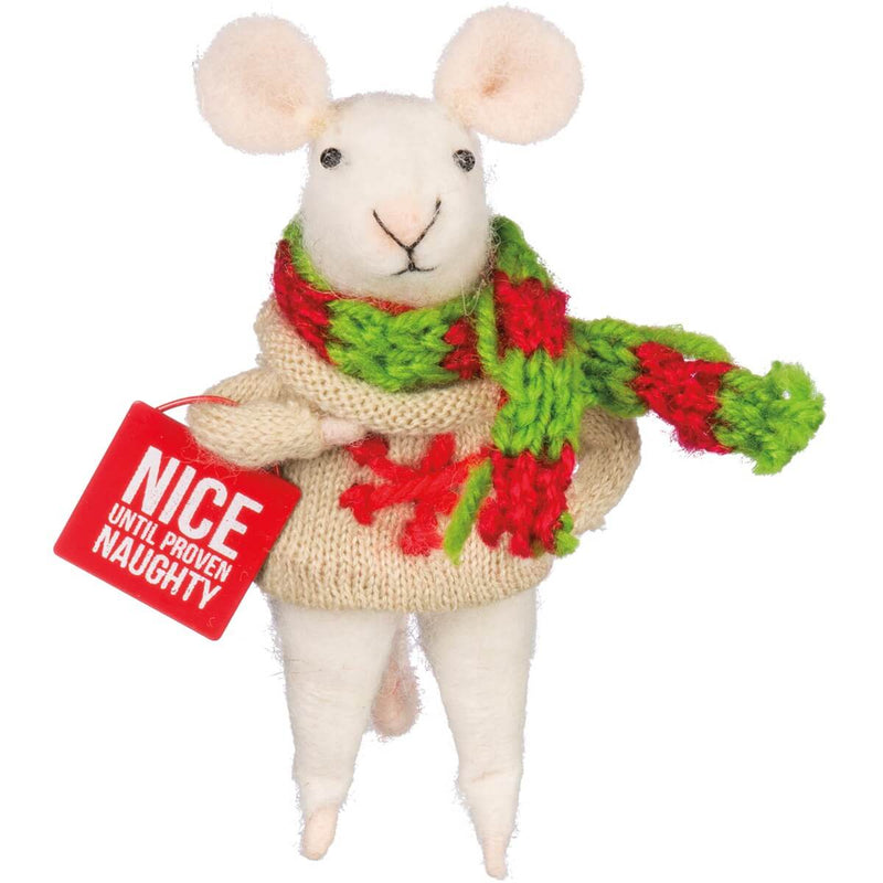 Naughty Nice Mouse Ornament