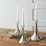 Silver Mercury Glass Taper Candle Holders