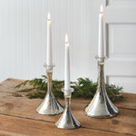 Silver Mercury Glass Taper Candle Holders