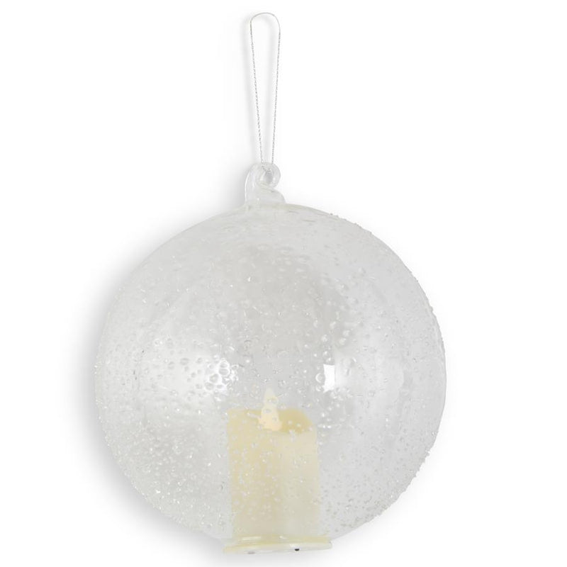 Textured Glass Candle Ball Ornament
