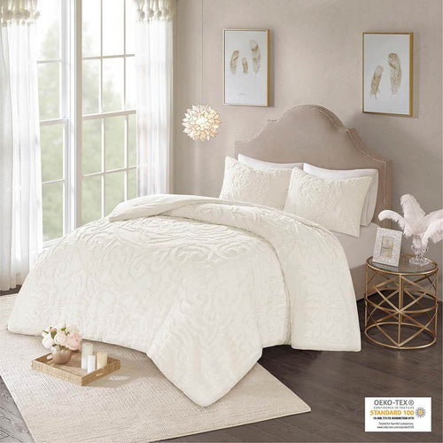 Laetitia Tufted Chenille Medallion Comforter Set