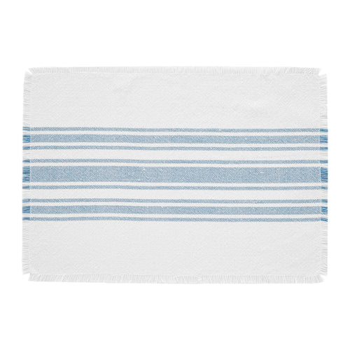 Antique White Stripe Blue Placemat Set