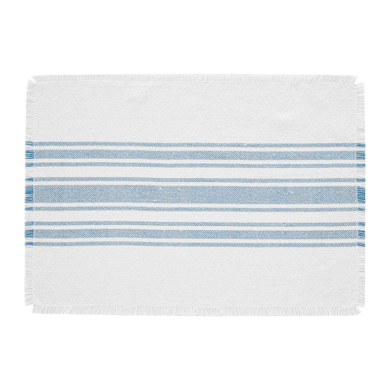 Antique White Stripe Blue Placemat Set