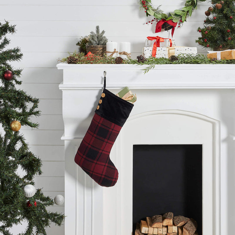 Cumberland Red Black Plaid Stocking