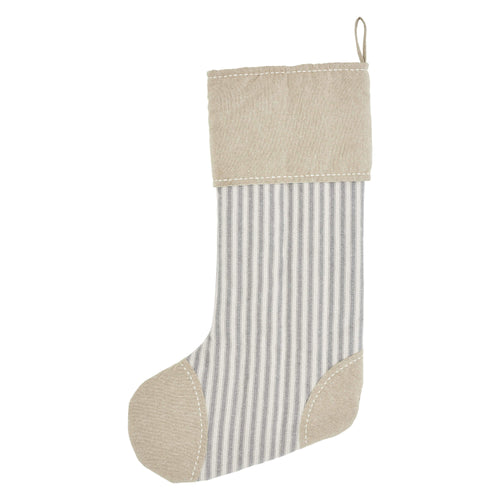 Grace Ticking Stripe Patch Stocking