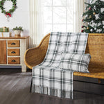 Harper Plaid Green White Woven Throw