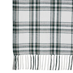 Harper Plaid Green White Woven Throw