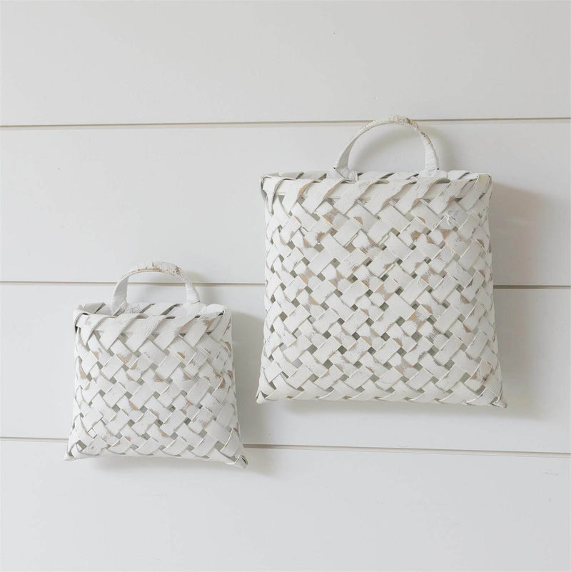 White Chipwood Wall Hanging Basket