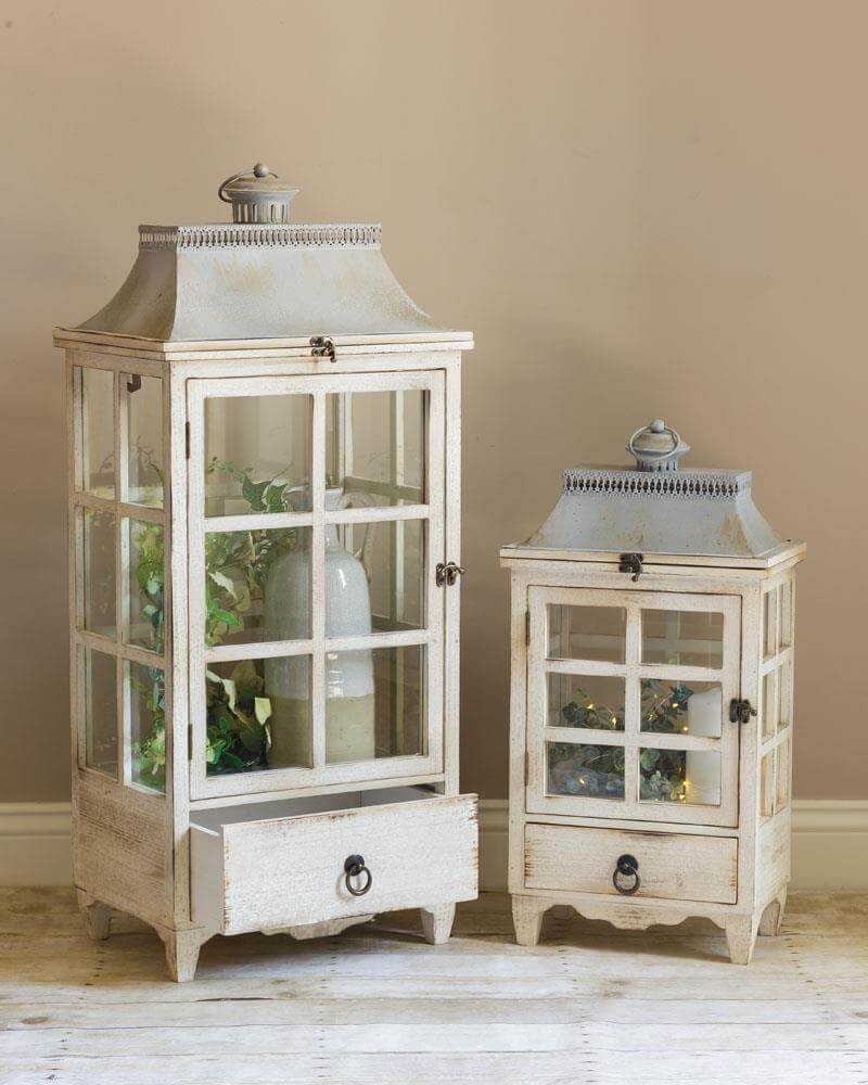 Windowpane Lantern With Drawer