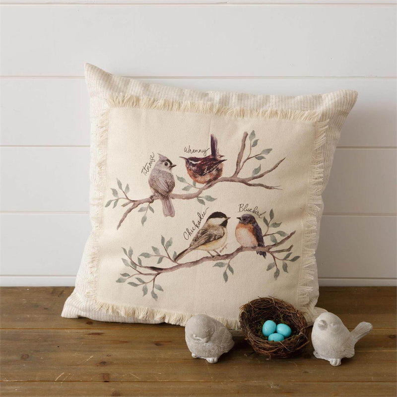 Birds On Branch Patch Pillow
