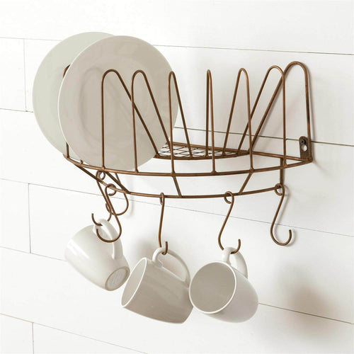 Plate Holder With Mug Hooks