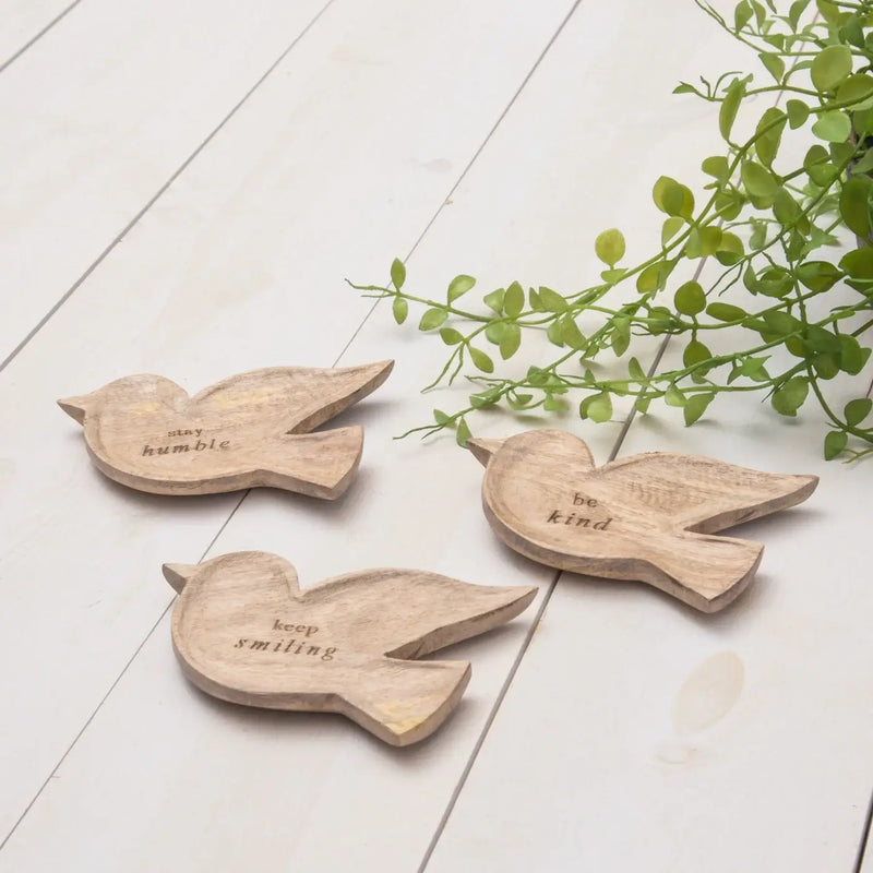 Mango Wood Bird Trinket Tray