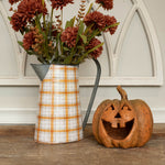 Fall Plaid Farmhouse Pitcher Vase