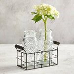 Vintage Style Glass Vases With Caddy