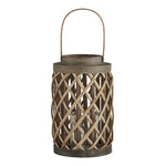 Grey Cylinder Willow Lantern