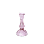 Pressed Glass Violet Candle Holder